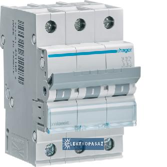 Wyłącznik nadprądowy 3P C 25A  6kA AC MCB MCN325E Hager Polo 1