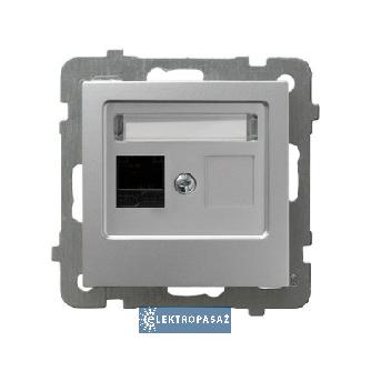 As srebro gniazdo komputerowe pojedyncze RJ45 kat. 5e UTP bez ramki GPK-1G/K/M/18 Ospel 1