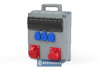 Rozdzielnica budowlana przenośna 16A 5P + 32A 5P + 3x2P+Z 230V okno 14 mod. IP54 Opole 909210003W PCE 1