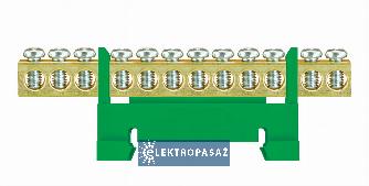 Listwa zaciskowa na szynę 12-torowa zielona LZ 12/Z E.4021 Pawbol 1