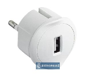 Ładowarka wtyczkowa 1xUSB A 5V 1,5A biała Helmo 050680 Legrand 1