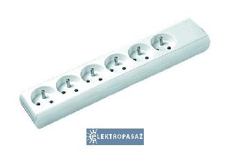 Gniazdo przenośne 6x2P+Z 250V 16A białe GP-631 GP63101 Schneider 1