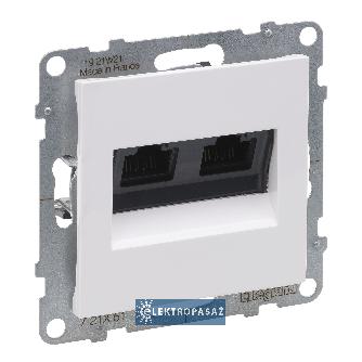 Suno biały gniazdo komputerowe podwójne RJ45 kat.5E UTP bez ramki 721151 Legrand 1