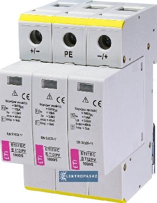 Ogranicznik przepięć PV 3P typ 1 ETITEC B T12 PV 1000/5 002440425 Eti Polam 1
