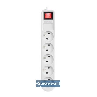 Przedłużacz listwa zabezpieczająca 1,5m 5x2P+Z 10A szary ARC5 ARC-5-1,5-S Arcon / Armac 1