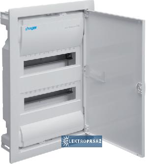 Rozdzielnica modułowa podtynkowa 2x12 N+PE IP30 drzwi metalowe białe Volta VU24NE Hager Polo 1