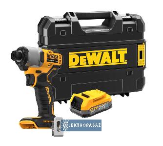 Akumulatorowy zakrętak udarowy DeWalt DCF840E1T-XJ 1/4 cala 192Nm 18V 1x1,7Ah PowerStack bez ładowarki TSTAK 1