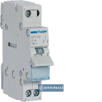 Modułowy przełącznik instalacyjny I-0-II 25A 1P 230VAC punkt wspólny od góry SFT125 Hager Polo 1