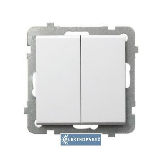 Sonata biały łącznik schodowy podwójny bez ramki ŁP-10R/M/00 Ospel 1