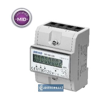 Licznik energii elektrycznej LCD 3-fazowy max  80A 3x230V/400V TH35 IP51 OR-WE-520 Orno 1