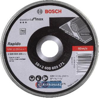 Tarcza do cięcia prosta 125x1,0x22,23mm WA 60 T BF Standard for Inox - Rapido do stali nierdz. 2608603255/2608603171 Bosch 1