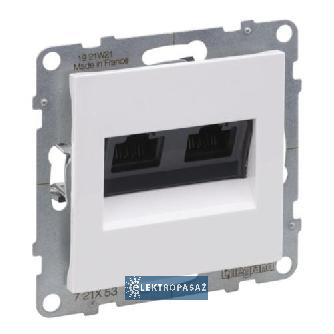 Suno biały gniazdo komputerowe podwójne RJ45 kat.6 UTP bez ramki 721153 Legrand 1