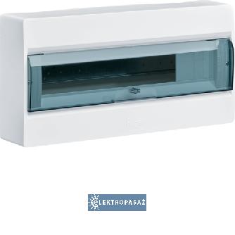 Rozdzielnica modułowa natynkowa 1x18 N+PE IP40 klapka transparentna Cosmos VD118TP Hager Polo 1