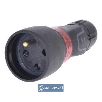 Gniazdo przenośne gumowe z dławnicą i autozaciskiem 2P+Z 230V 16A IP44 IK08 czarne Helmo 050111 Legrand 1