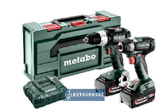 Zestaw narzędzi akumulatorowych Metabo Combo Set 2.9.3 18V zakrętak udarowy SSW 18 LT 300 BL + wiertarka BS 18 LT BL 2x5,2Ah Li-Power metaBOX 165 L 685203000 1