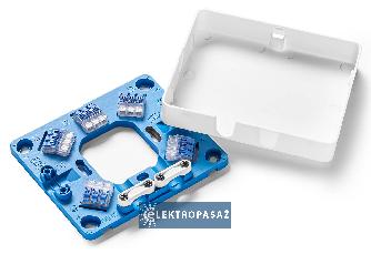 Puszka instalacyjna natynkowa do AGD 128x110x 22mm z 5 szybkozłączkami 4,0mm2 HAD02 biała 35444206 Simet 1