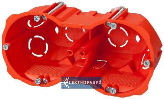 Puszka instalacyjna do płyt g-k 2x60mm głęboka 63mm czerwona PK-2x60F 0286-00 Elektro-Plast 1