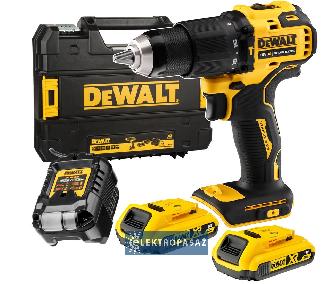 Wiertarko-wkrętarka udarowa DeWalt DCD709D2T-QW 65Nm 18V XR 2x2,0Ah Li-Ion TSTAK 1