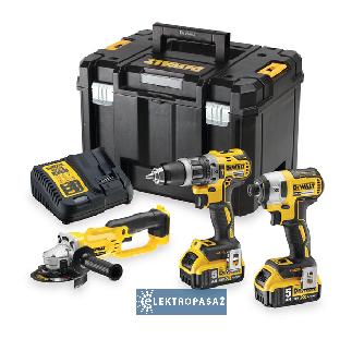 Zestaw narzędzi Combo DeWalt DCK383P2T-QW 18V 2x5,0Ah Li-Ion DCD796+DCF887+DCG412 TSTAK 1