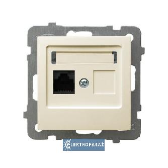 As ecru gniazdo komputerowe pojedyncz RJ45 kat. 5e UTP bez ramki GPK-1G/K/M/27 Ospel 1