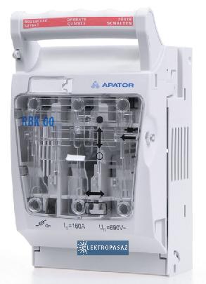Rozłącznik izolacyjny bezpiecznikowy 160A zaciski mostkowe 4-50mm2 RBK-00 63-823333-111 Apator 1