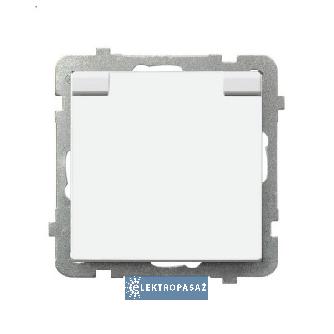 Sonata biały gniazdo pojedyncze z uziemieniem 2P+Z IP44 klapka biała bez ramki GPH-1RZ/M/00/W Ospel 1