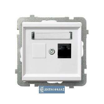 Sonata biały gniazdo komputerowe pojedyncze RJ45 kat. 5e UTP bez ramki GPK-1R/K/M/00 Ospel 1