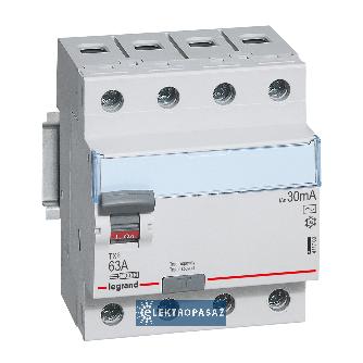 Wyłącznik różnicowoprądowy 4P  63A 0,03A typ AC P 304 TX3 411709 Legrand 1