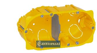 Puszka instalacyjna do płyt g-k 2x60mm płytka 50mm żółta Batibox 080052 Legrand 1