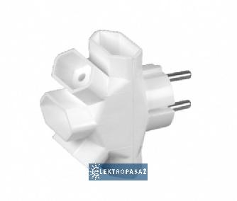 Rozgałęźnik wtyczkowy R-  5 5x2P/ II 16A IP20 biały T-10833 Plastrol Lotyń 1