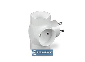 Rozgałęźnik wtyczkowy R- 30 3x2P 16A IP20 biały T-12118 Plastrol 1