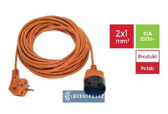 Przedłużacz ogrodowy 40m 1x2P 10A 2x 1,0mm2 OMY (H03VV-F) pomarańczowy PK-1040 Elgotech 1