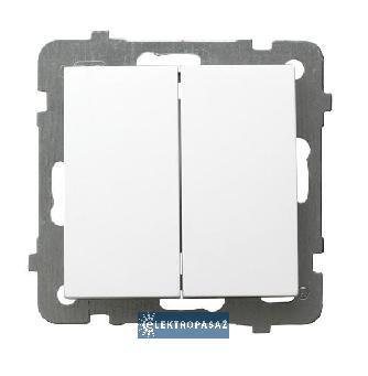 As biały p/t łącznik schodowy podwójny bez ramki ŁP-10G/M/00 Ospel 1
