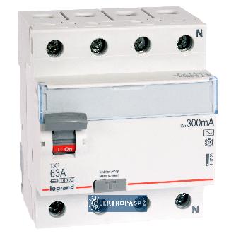 Wyłącznik różnicowoprądowy 4P  63A 0,3A typ AC P 304 TX3 411729 Legrand 1