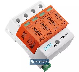 Ogranicznik przepięć 4P typ 1+2 (klasa B+C) 30kA 1,5kV Umax=230V AC Simtec ST30B+C 85201010 Simet 1