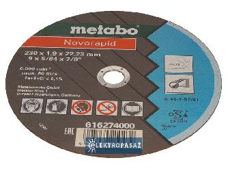 Tarcza do cięcia 230x1,9x22,23mm Inox TF 41 Novarapid 616274000 Metabo 1
