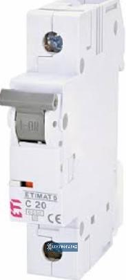 Wyłącznik nadprądowy 1P C 20A 6kA AC ETIMAT 6 002141517 ETI Polam 1