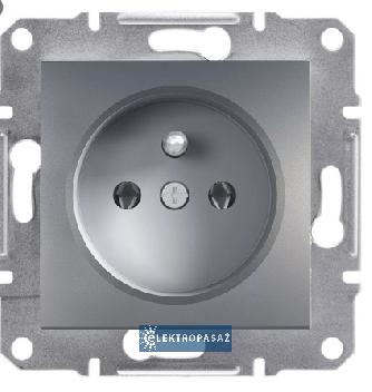 Asfora stal p/t gniazdo pojedyncze z uziemieniem 2P+Z bez ramki EPH2800162 Schneider 1
