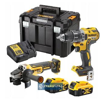 Zestaw narzędzi akumulatorowych Combo DeWalt DCK2020P2T-QW 18V XR DCD791 + DCG405 + 2x5,0Ah Li-Ion + TSTAK VI 1