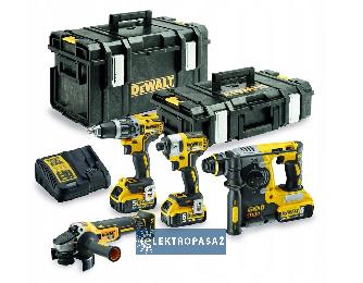 Zestaw narzędzi Combo DeWalt DCK422P3-QW 18V XR 3x5,0Ah Li-Ion DCG405 + DCH273 + DCD796 + DCF887 2xTough System 1