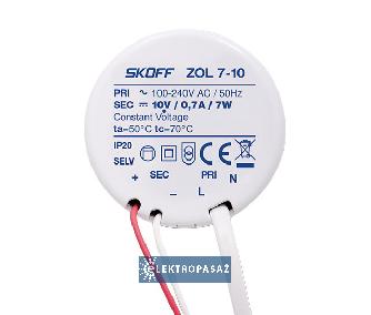 Zasilacz LED puszkowy  7W Uwyj =10V DC 0,70A IP20 ZOL 7-10 ZL-007-C-1-1-ML-PL-01 Skoff 1