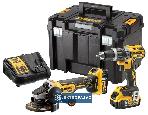 Zestaw narzędzi akumulatorowych Combo DeWalt DCK2080P2T-QW 18V XR DCD796 + DCG405 + 2x5,0Ah Li-Ion + TSTAK VI 1