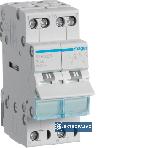 Przełącznik zasilania modułowy I-0-II 2P  25A 230V AC punkt wspólny od dołu SFB225 Hager Polo 1