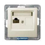 Impresja ecru gniazdo komputerowe pojedyncze RJ45 kat. 5e UTP bez ramki GPK-1Y/K/M/27 Ospel 1