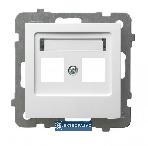 As biały p/t obudowa gniazda podwójnego typu Keystone prosta bez ramki GPK-2G/P/00 Ospel 1