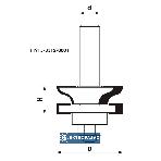 Frez trzpieniowy kształtowy CNC Premium z łoż. doln. do ramek drzwi meblowych D=33xH=19/d=12 wzdłużny FT915-3312-0001 Globus 3