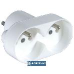 Rozgałęźnik wtyczkowy podwójny R-270 2x2P+Z 16A IP20 biały T-10834 Plastrol 1