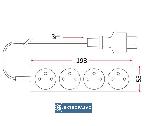 Przedłużacz 4x2P+Z  3,0m 10A 3x 1,0mm2 OWY (H05VV-F) IP20 biały PM-4-3-3M Rum-Lux 2