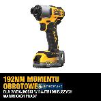 Akumulatorowy zakrętak udarowy DeWalt DCF840E1T-XJ 1/4 cala 192Nm 18V 1x1,7Ah PowerStack bez ładowarki TSTAK 2