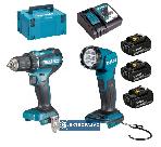 Zestaw narzędzi Combo Makita DLX2349J 18V 3x3,0Ah Li-Ion DDF485 + DML815 Makpac 1